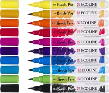 Een Talens Ecoline Brush pen, etui van 10 stuks, assorti koop je bij ShopXPress