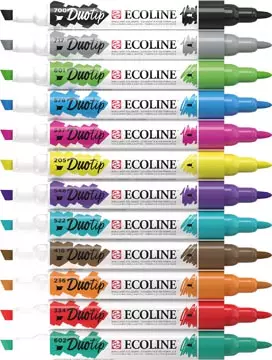 Een Talens Ecoline Duotip Brush pen, etui van 12 stuks, basis koop je bij ShopXPress