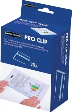 Een Bankers Box archiefbinder Pro-clip, doos van 20 stuks, licht blauw koop je bij ShopXPress