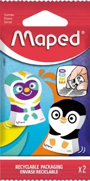 Een Maped gum Ergo Fun, blister met 2 stuks koop je bij ShopXPress