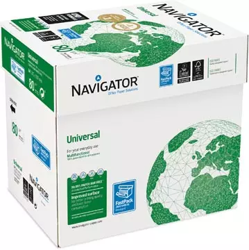 Een Navigator Universal printpapier ft A4, 80 g, doos van 2500 vel koop je bij ShopXPress