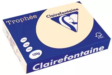 Een Clairefontaine Trophée Pastel, gekleurd papier, A4, 120 g, 250 vel, crème koop je bij ShopXPress