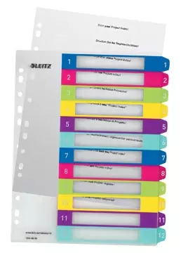 Een Leitz WOW printbare index, 12 tabs koop je bij ShopXPress