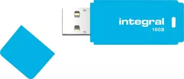 Een Integral Neon USB 2.0 stick, 16 GB, blauw koop je bij ShopXPress