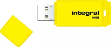 Een Integral Neon USB 2.0 stick, 16 GB, geel koop je bij ShopXPress