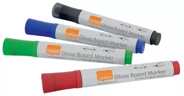 Een Nobo glasbordstift, geassorteerde kleuren, pak van 4 koop je bij ShopXPress