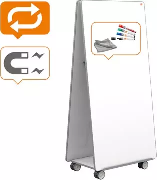 Een Nobo Move & Meet mobiel systeem, 2 whiteboard panelen, 90 x 180 cm koop je bij ShopXPress