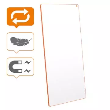 Een Nobo Move & Meet panneau, whiteboard, 90 x 180 cm, met oranje kader koop je bij ShopXPress