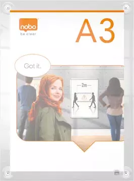 Een Nobo Premium Plus verplaatsbaar acryl informatiebord, wandgemonteerd, ft A3 koop je bij ShopXPress