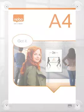 Een Nobo Premium Plus verplaatsbaar acryl informatiebord, wandgemonteerd, ft A4 koop je bij ShopXPress