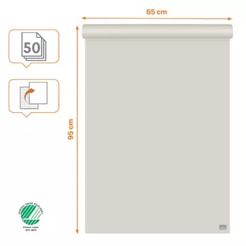 Een Nobo flipchartpapier standaard, ft 65 x 95 cm, blanco/geruit, rol van 50 vel koop je bij ShopXPress