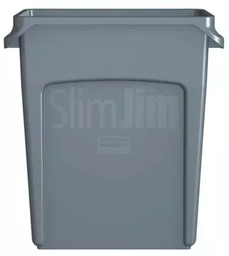 Een Rubbermaid afvalcontainer Slim Jim, 60 liter, grijs koop je bij ShopXPress
