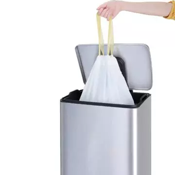 Een Eko vuilniszakken met trekbandsluiting, 7-9 liter, wit, 1 rol, 25 zakken koop je bij ShopXPress