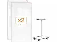 Een Nobo Move & Meet mobiel systeem, 2 whiteboard panelen, 90 x 180 cm koop je bij ShopXPress