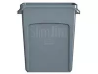 Een Rubbermaid afvalcontainer Slim Jim, 60 liter, grijs koop je bij ShopXPress