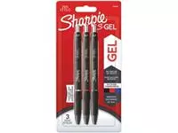 Een Sharpie S-gel roller, medium punt, blister van 3 stuks, geassorteerde kleuren koop je bij ShopXPress