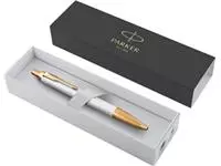 Een Parker IM Premium balpen, medium, in giftbox, Pearl (wit/goud) koop je bij ShopXPress