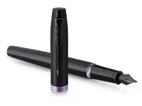 Een Parker IM Vibrant Rings vulpen fijn, zwart met paarse accenten koop je bij ShopXPress