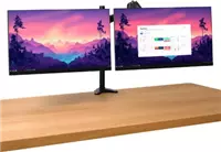 Een Trust Mara monitorarm, dubbele arm met 1 laptoparm, zwart koop je bij ShopXPress