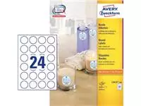 Een Avery Zweckform L3415-100 ronde etiketten, diameter 40 mm, 2400 etiketten, wit koop je bij ShopXPress