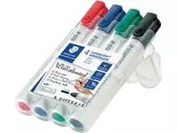 Een Staedtler Lumocolor whiteboardmarker etui van 4 stuks in geassorteerde kleuren koop je bij ShopXPress