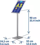 Een Europel info vloerstandaard voor ft A3, grijs koop je bij ShopXPress