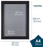 Een Europel clicklijst, lijst 25mm A4, mat zwart posterframe koop je bij ShopXPress