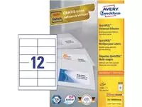 Een Avery Zweckform 3659, Universele etiketten, Ultragrip, wit, 100 vel, 12 per vel, 97 x 42,3 mm koop je bij ShopXPress