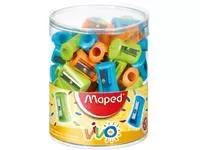 Een Maped potloodslijper Vivo 1-gaats, display van 75 stuks in geassorteerde kleuren koop je bij ShopXPress