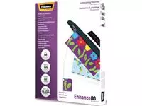 Een Fellowes lamineerhoes Enhance80 geperforeerd ft228 x 303 mm, 160 micron (2 x 80 micron), pak van 100 stuk koop je bij ShopXPress