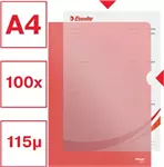 Een Esselte l-map, copy safe, gekorreld, A4, 115 micron, pak van 100 stuks, rood koop je bij ShopXPress