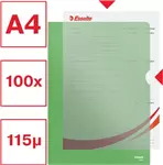 Een Esselte l-map, copy safe, gekorreld, A4, 115 micron, pak van 100 stuks, groen koop je bij ShopXPress