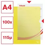 Een Esselte l-map, copy safe, gekorreld, A4, 115 micron, pak van 100 stuks, geel koop je bij ShopXPress