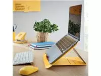 Een Leitz Ergo Cosy laptopstandaard, geel koop je bij ShopXPress