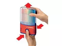 Een STABILO Pen 68 brush, ColorParade, rood-blauwe doos, 20 stuks in geassorteerde kleuren koop je bij ShopXPress