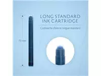 Een Waterman inktpatronen Standard Long, blauw (Serenity), blister van 8 stuks koop je bij ShopXPress