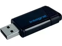 Een Integral Pulse USB 2.0 stick, 16 GB, zwart/blauw koop je bij ShopXPress