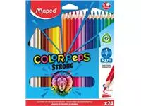 Een Maped kleurpotlood Color'Peps Strong, 24 potloden in een kartonnen etui koop je bij ShopXPress