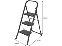 Een Brasq trapladder SL300, metaal, zwart, 3 treden koop je bij ShopXPress