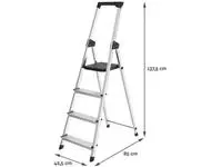 Een Brasq trapladder SL400, aluminium, zilver, 4 treden koop je bij ShopXPress