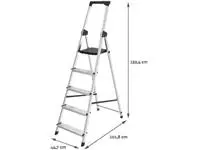 Een Brasq trapladder SL500, aluminium, zilver, 5 treden koop je bij ShopXPress