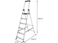 Een Brasq trapladder SL600, aluminium, zilver, 6 treden koop je bij ShopXPress