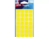 Een Agipa ronde etiketten in etui diameter 15 mm, geel, 168 stuks, 28 per blad koop je bij ShopXPress