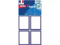 Een Agipa schooletiketten ft 38 x 50 mm (b x h), 32 etiketten per etui, blauwe rand koop je bij ShopXPress
