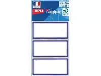 Een Agipa schooletiketten ft 75 x 34 mm (b x h), 24 etiketten per etui, blauwe rand koop je bij ShopXPress