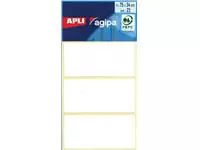 Een Agipa witte etiketten in etui ft 34 x 75 mm (b x h), 21 stuks, 3 per blad koop je bij ShopXPress