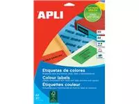 Een Apli Gekleurde etiketten ft 105 x 37 mm (b x h), geel, 320 stuks, 16 per blad (1595) koop je bij ShopXPress