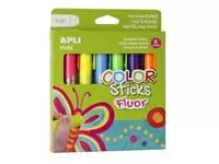 Een Apli Kids color sticks fluor, blister met 6 stuks koop je bij ShopXPress