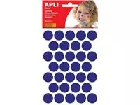 Een Apli Kids stickers, cirkel diameter 20 mm, blister met 180 stuks, blauw koop je bij ShopXPress