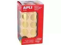 Een Apli Kids stickers op rol, cirkel diameter 20 mm, 1770 stuks, metallic goud koop je bij ShopXPress